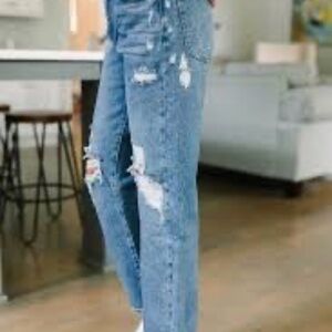 ZARA Distressed Jeans Straight Leg